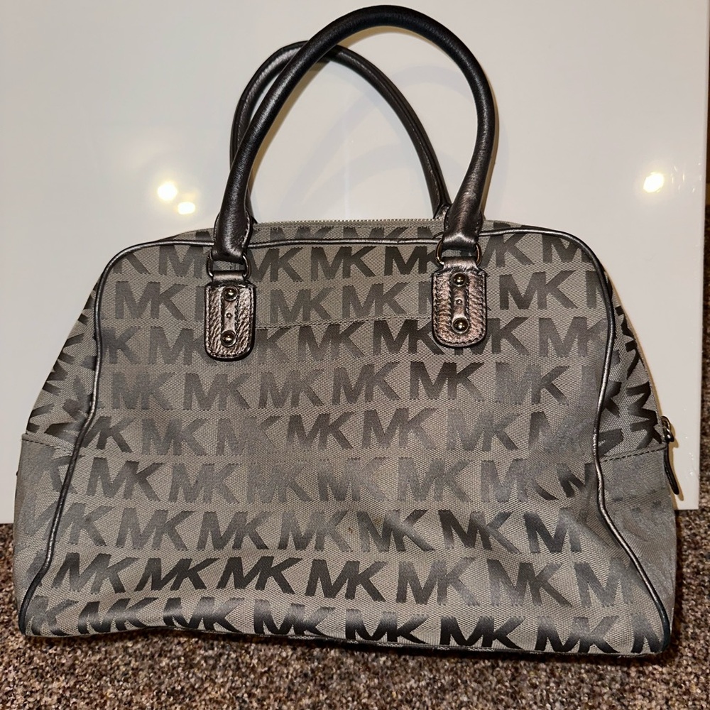 Michael Kors Black and Gray Satchel Vintage